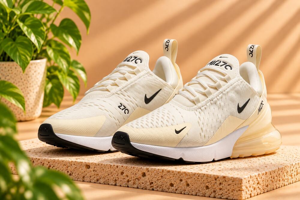 NWT Nike Air Max 270 Women's Shoes,Sail/Coconut Milk/Pale Ivory/Black) Size 6.5